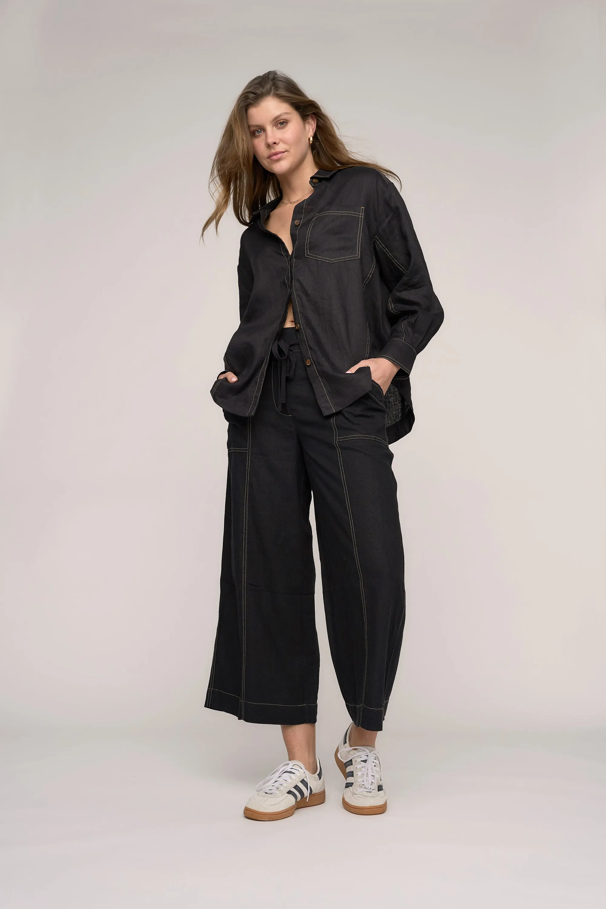 The Stitch Detail Linen Pant