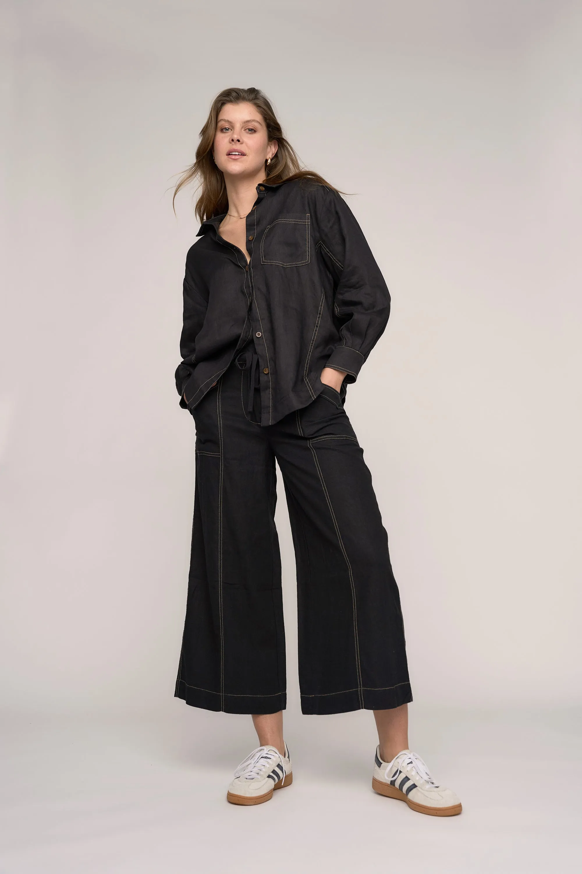 The Stitch Detail Linen Pant
