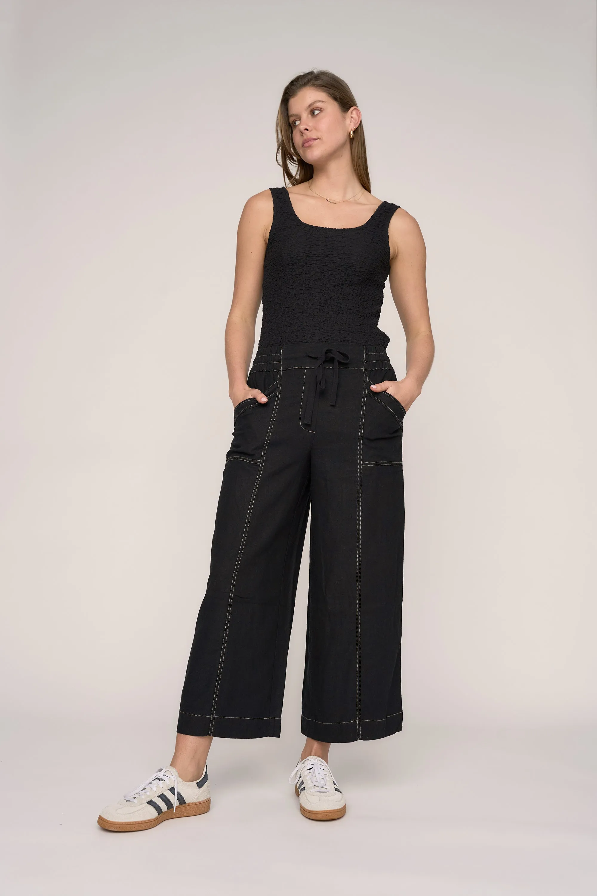 The Stitch Detail Linen Pant
