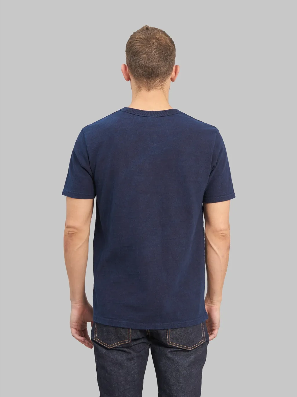 UES No.8 Slub Nep Short Sleeve T-Shirt Indigo