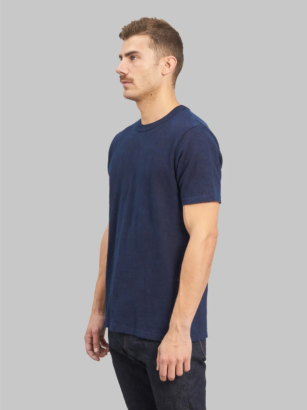 UES No.8 Slub Nep Short Sleeve T-Shirt Indigo