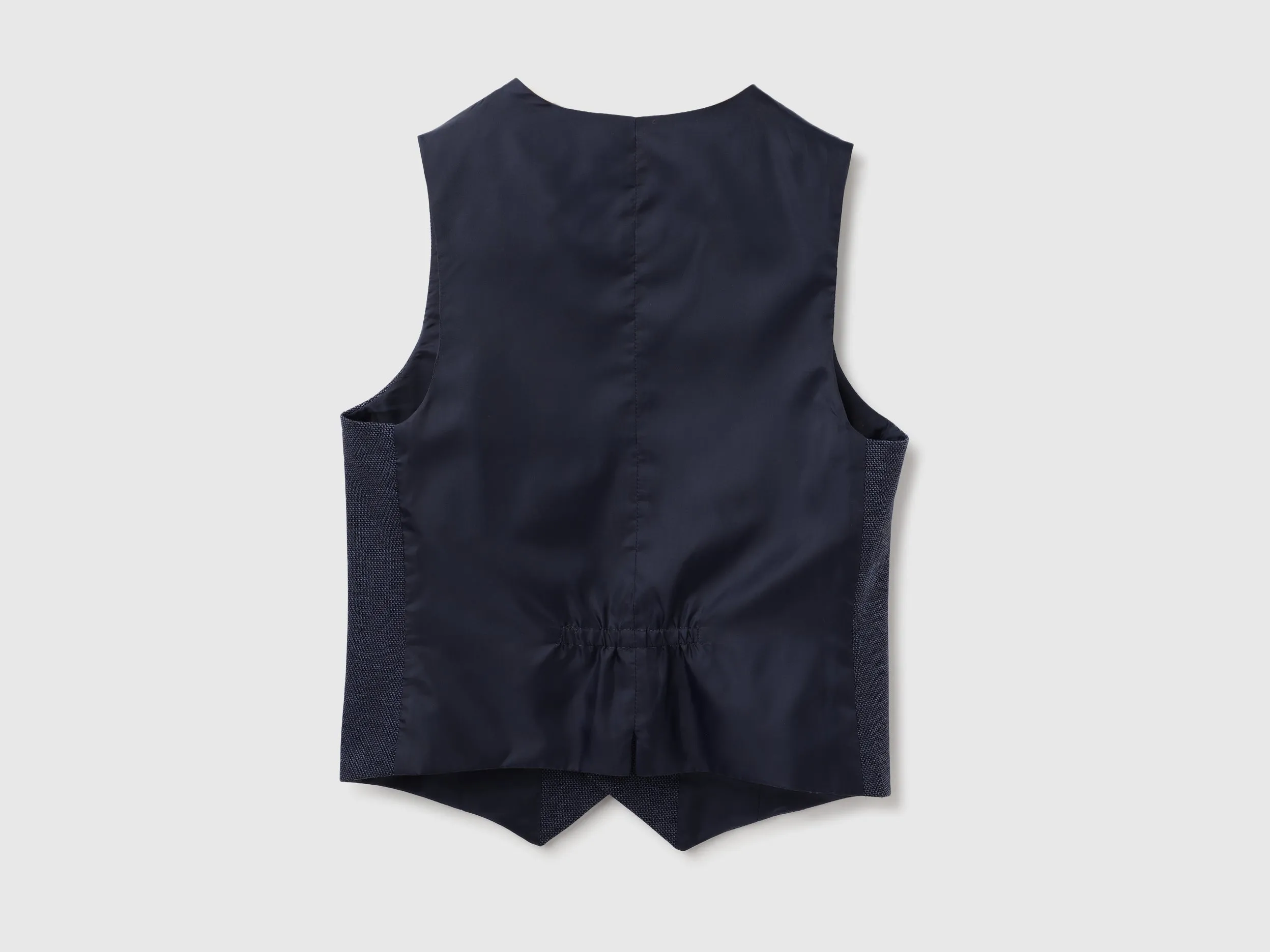V-Neck Textured Button Down Waistcoat