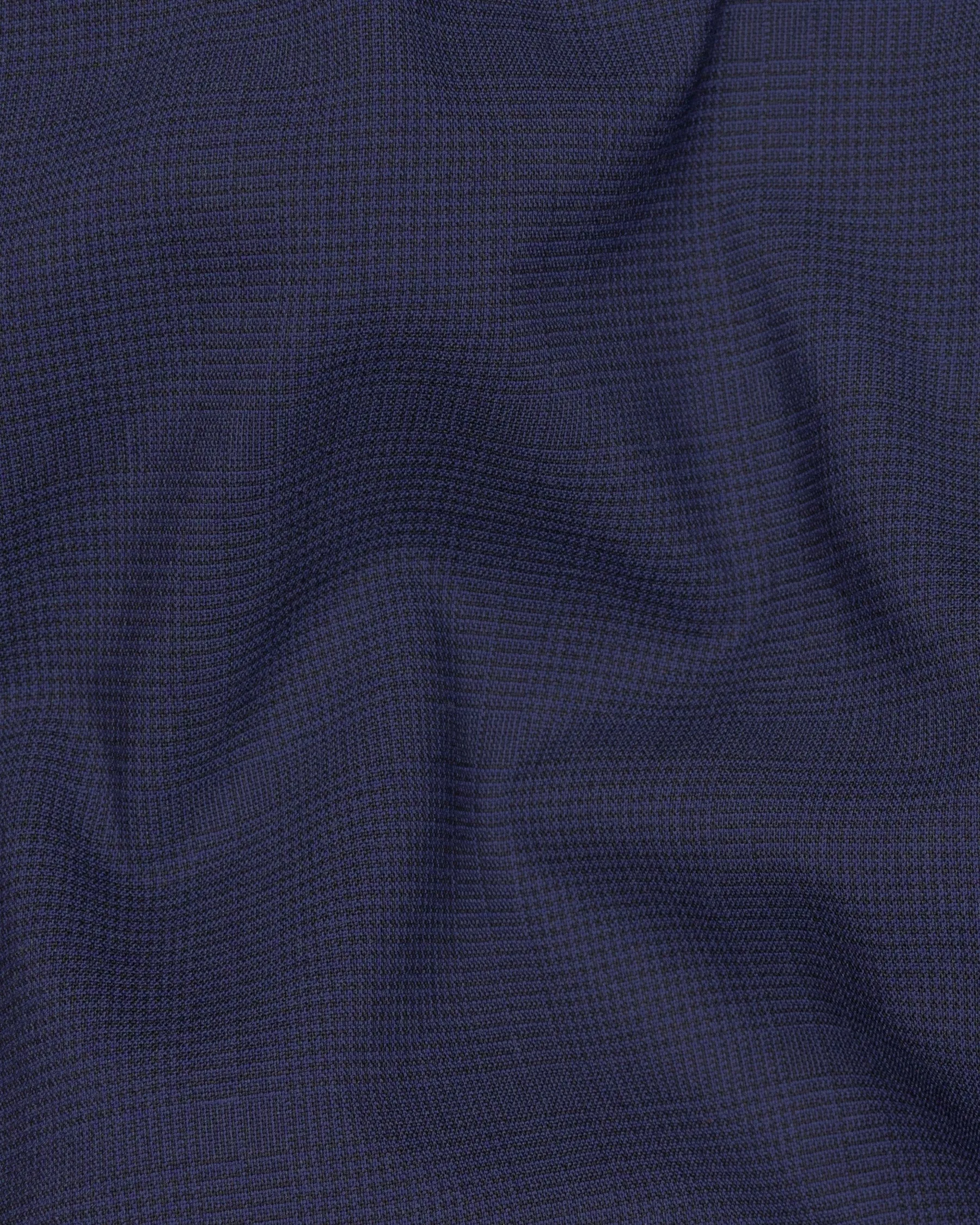 Valhalla Blue subtle plaid Wool Rich Tuxedo Blazer