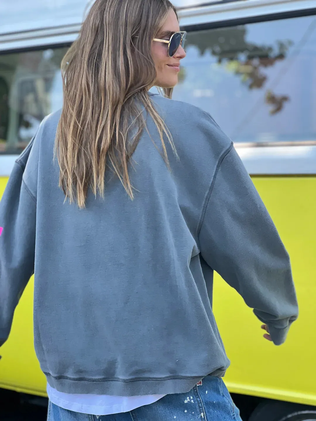 Vintage Heart Sweat Charcoal
