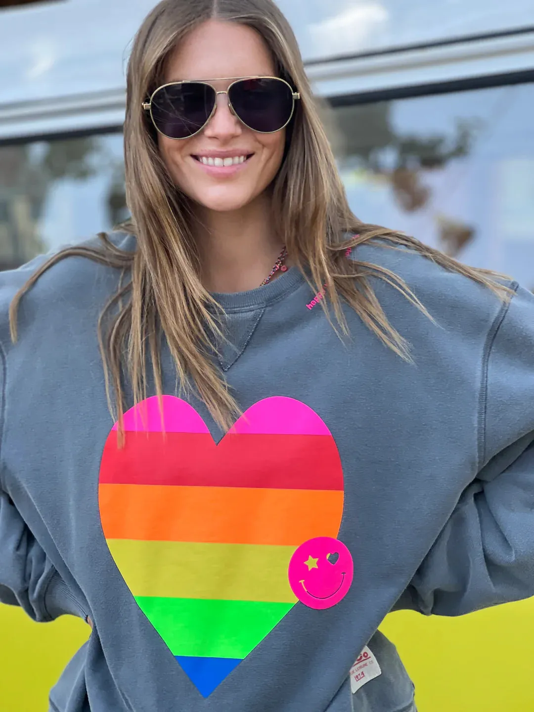 Vintage Heart Sweat Charcoal