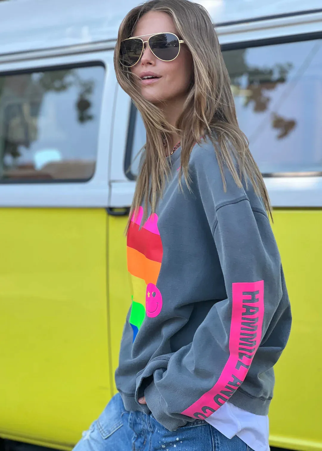 Vintage Heart Sweat Charcoal