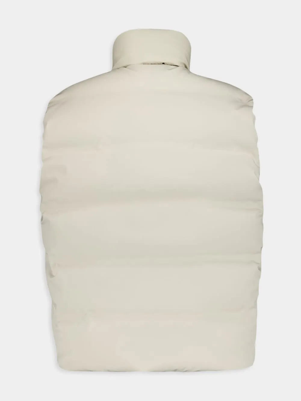 VLogo Nylon Hooded Cream Waistcoat