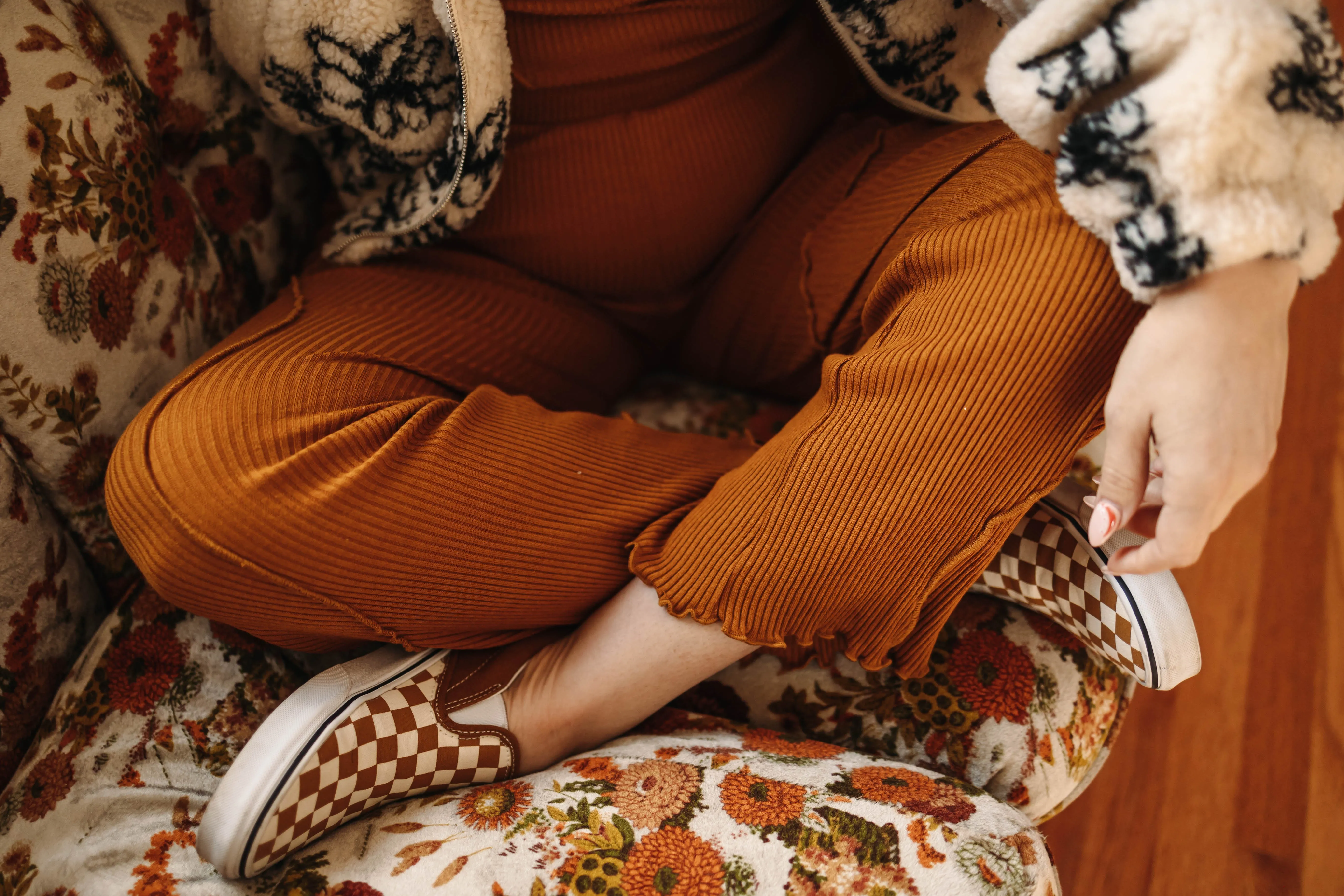 waiting to exhale hemp rib pant in ginger