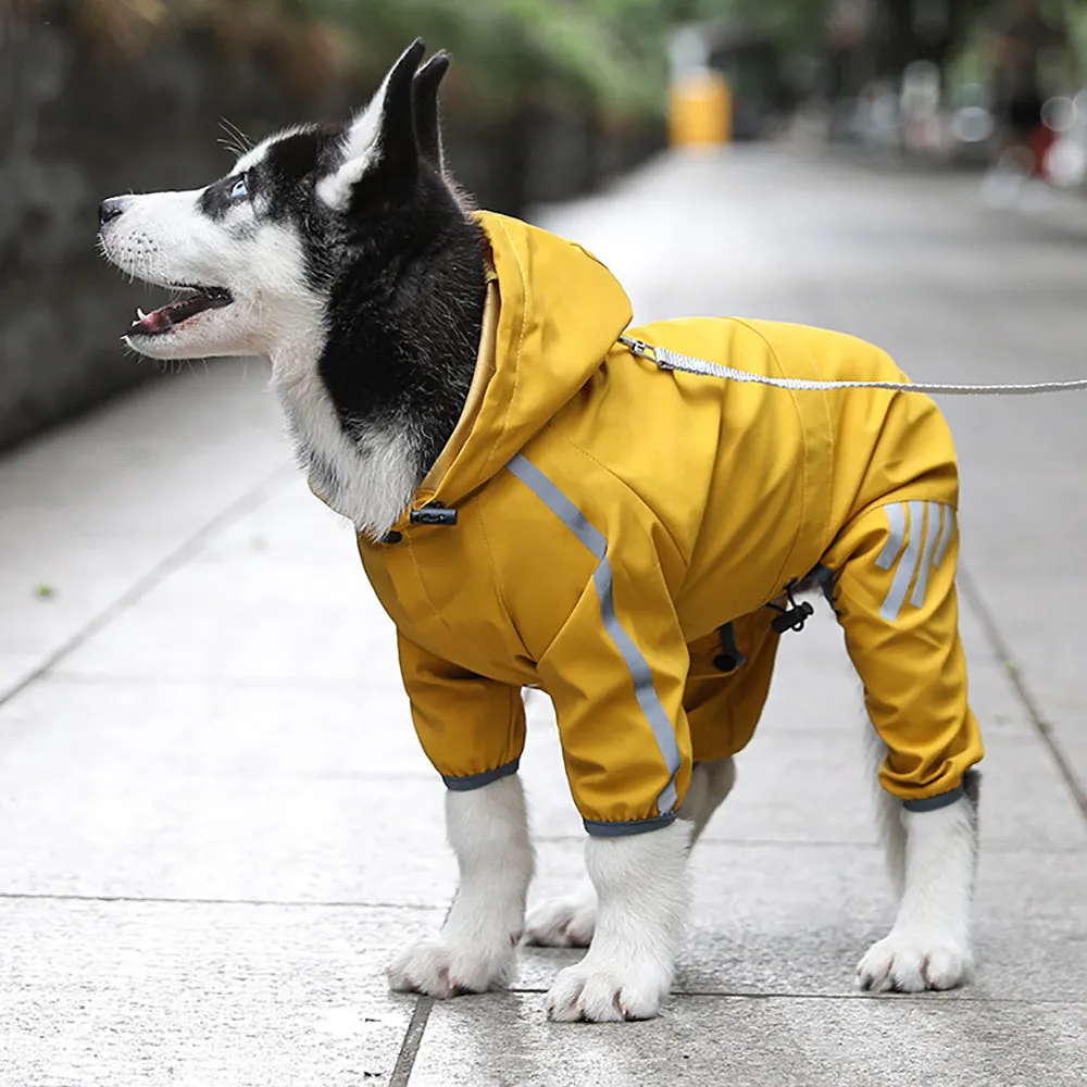 Waterproof Dog Rain Jacket - Hooded Outdoor Pet Coat
