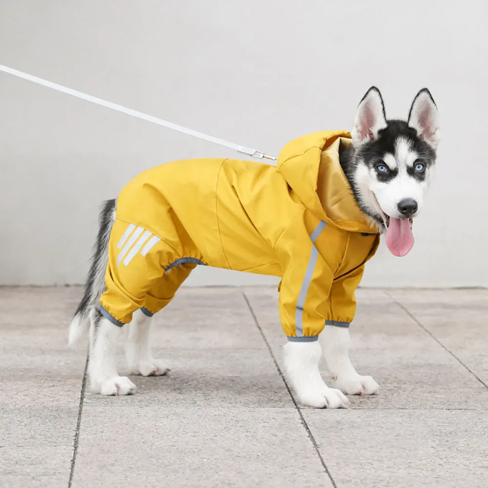 Waterproof Dog Rain Jacket - Hooded Outdoor Pet Coat