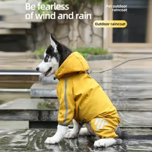 Waterproof Dog Rain Jacket - Hooded Outdoor Pet Coat