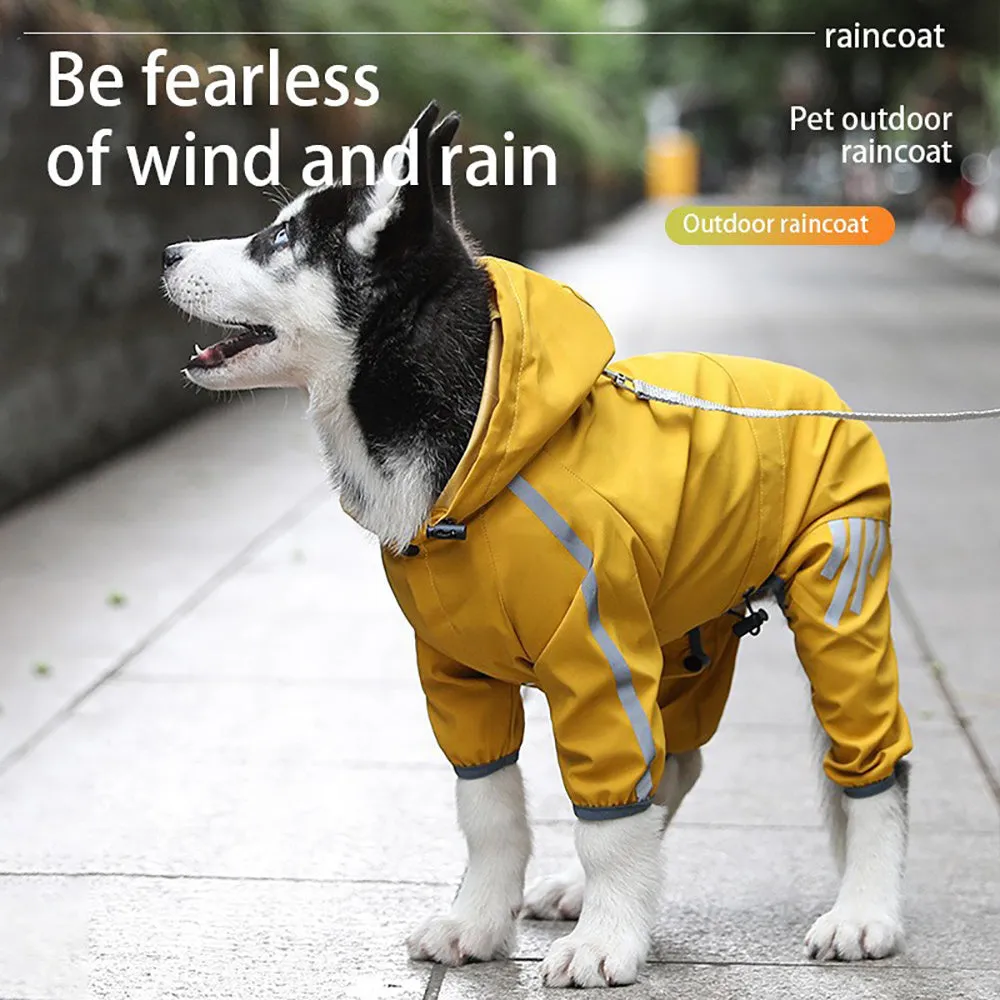 Waterproof Dog Rain Jacket - Hooded Outdoor Pet Coat