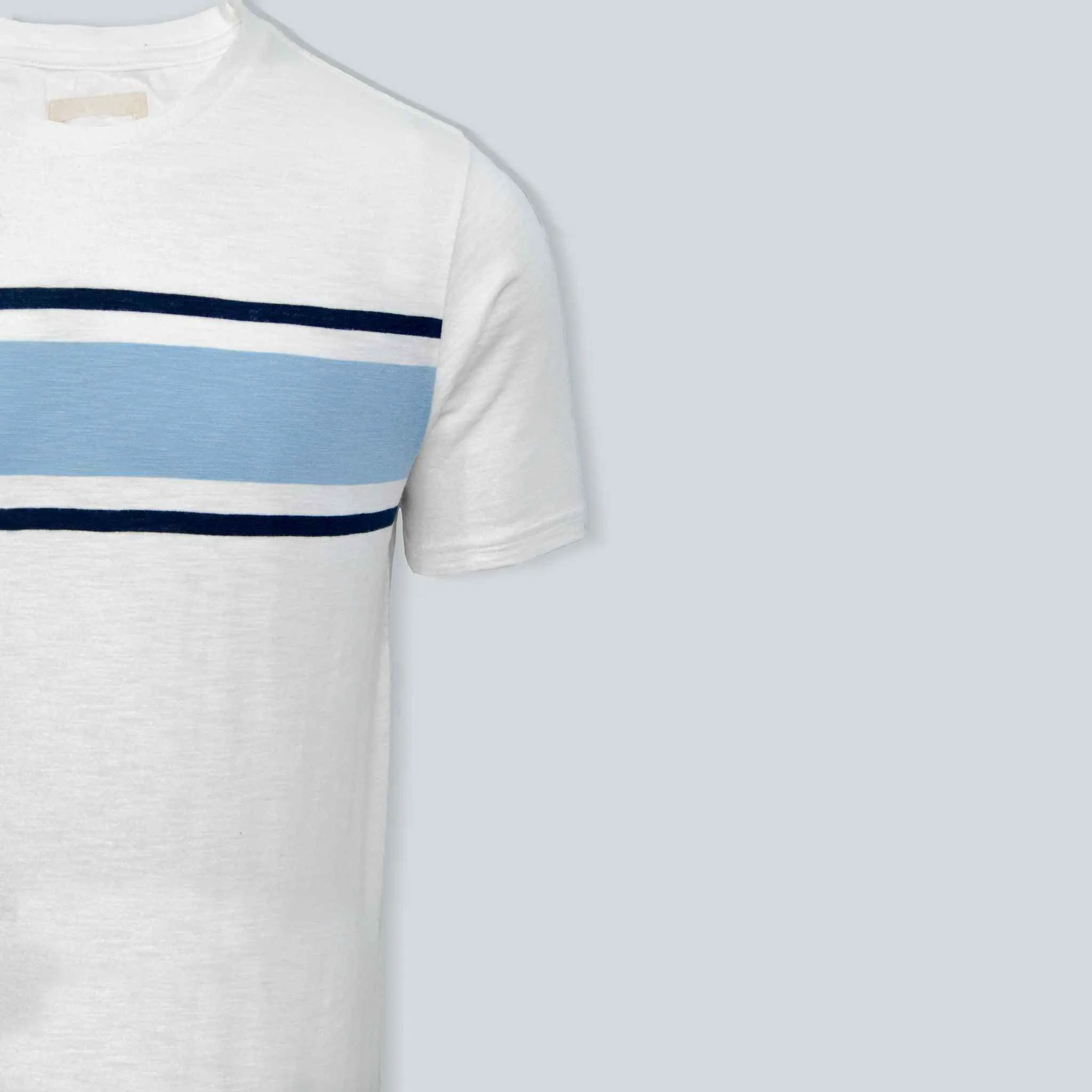 White Round Neck T-shirt For Men