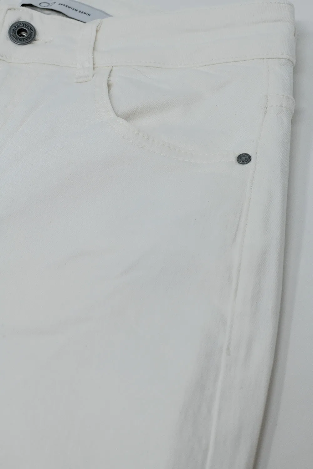 white wide leg high rise Pants