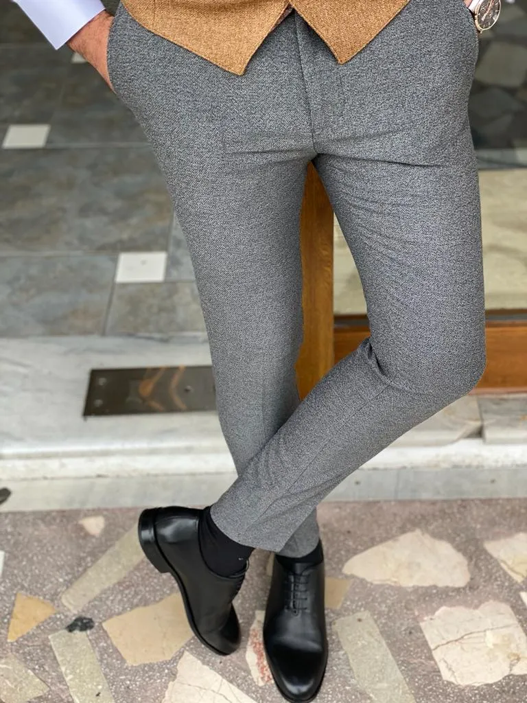 Wilson Gray Slim Fit Wool Pants - Elegant Versatility for Every Occasion