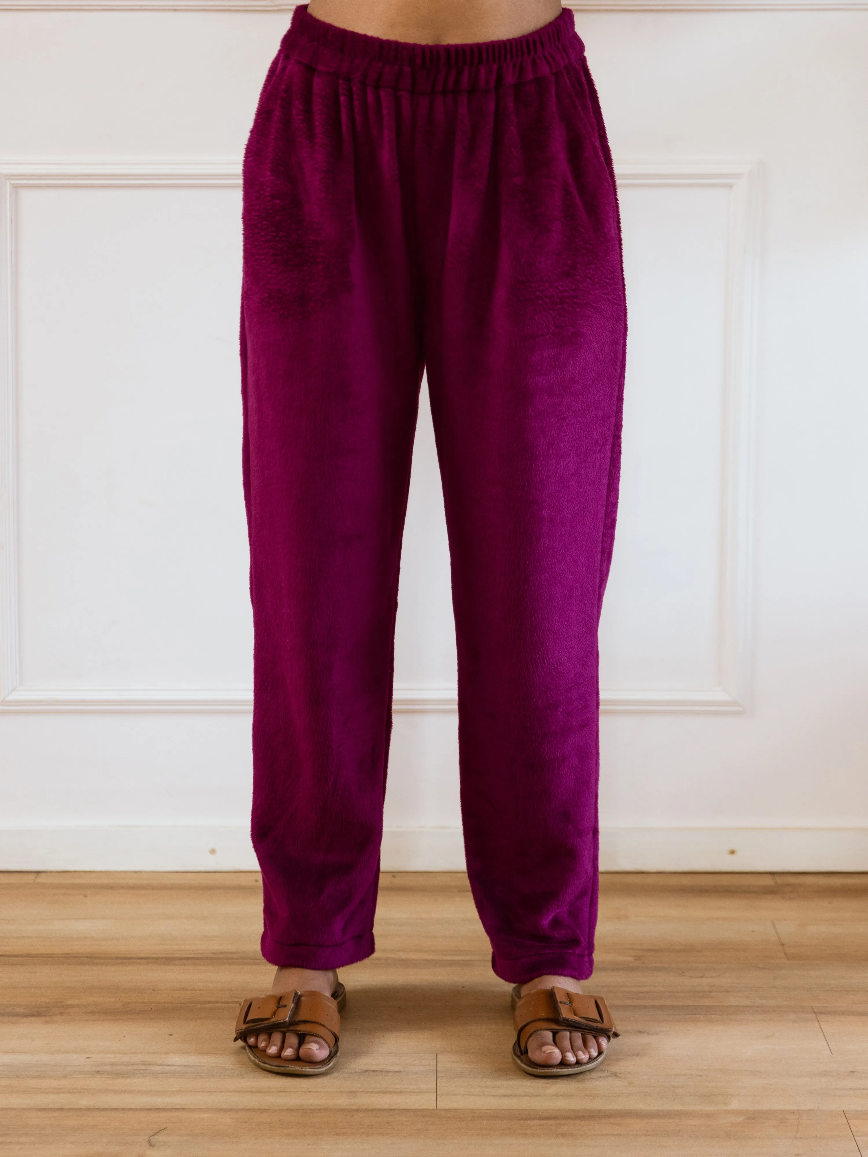 Wine Super Soft Woollen Cardigan Set