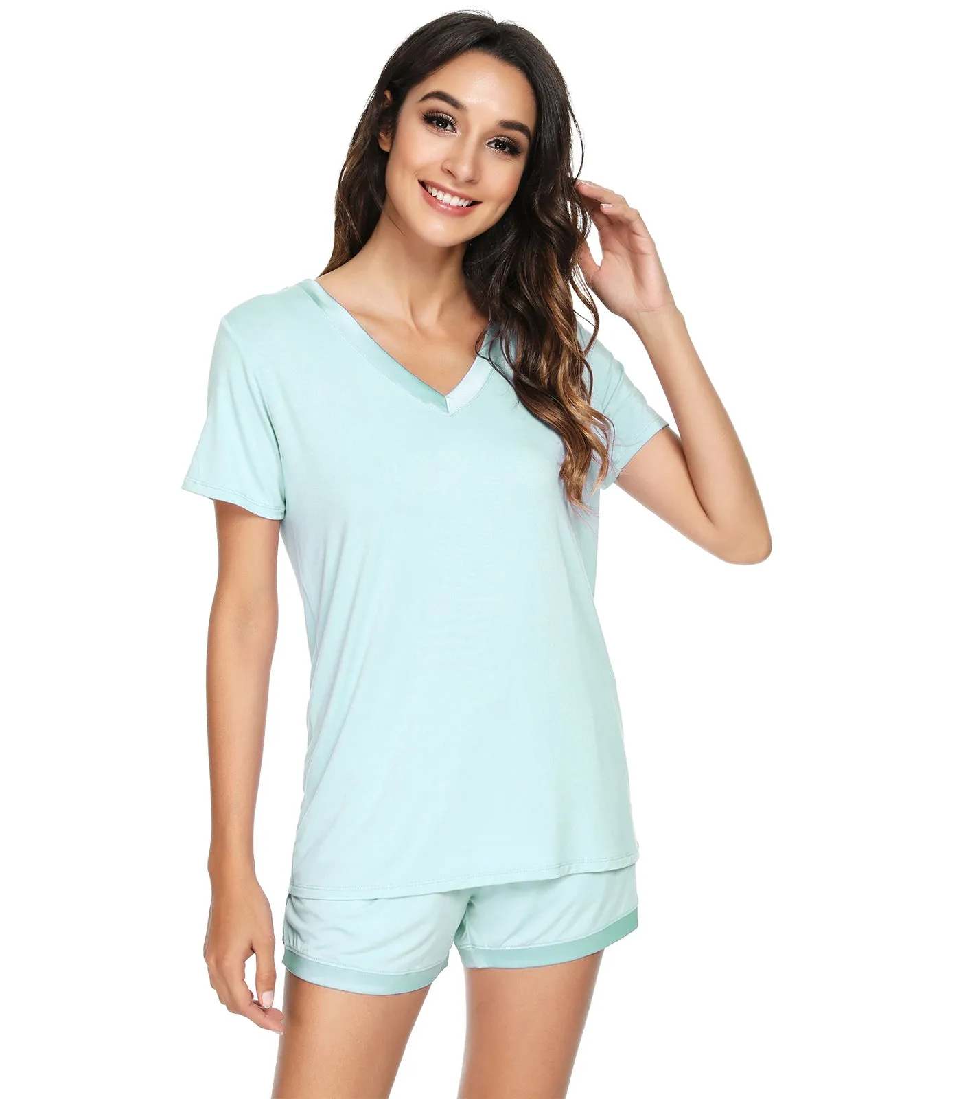 WiWi Womens  Soft Bamboo Pajamas Set
