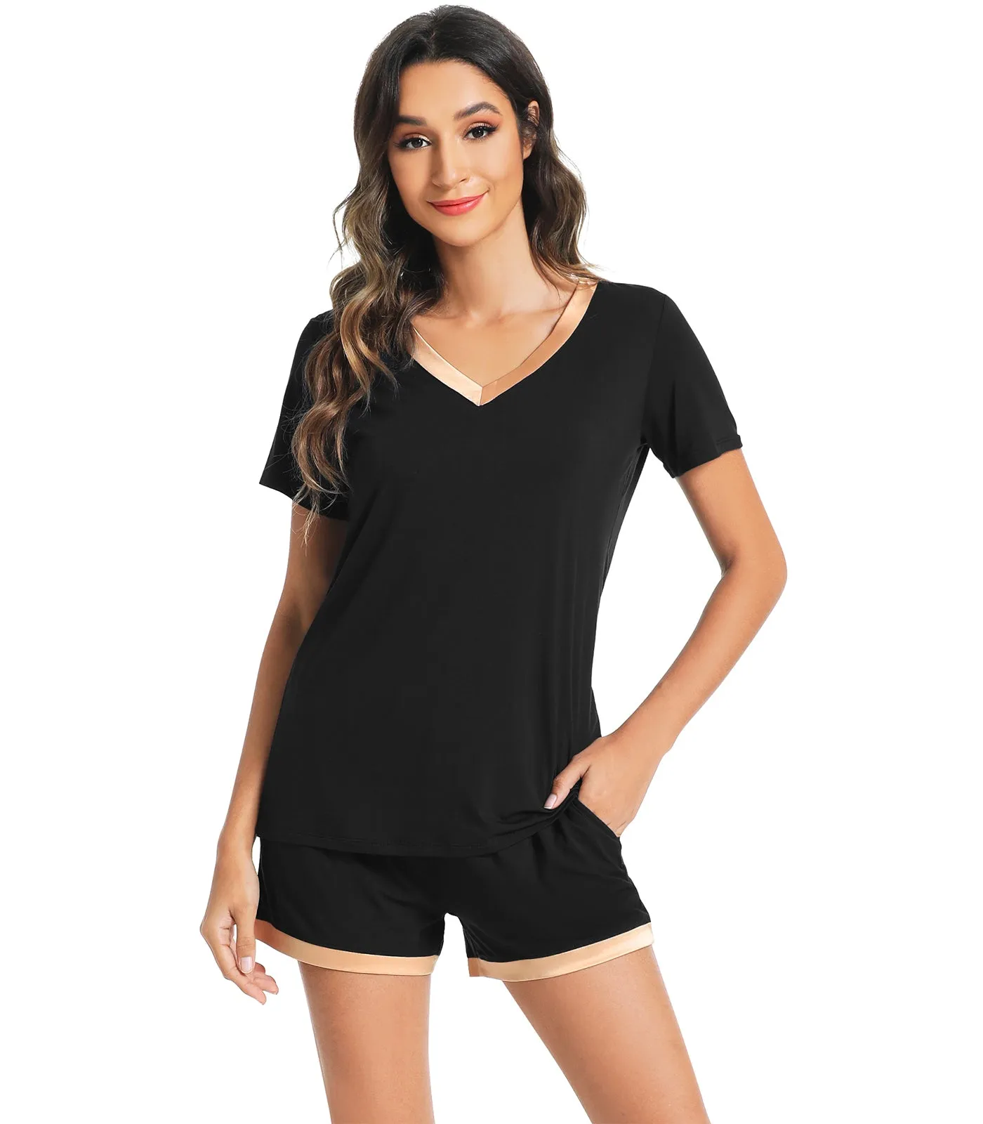 WiWi Womens  Soft Bamboo Pajamas Set