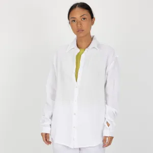 Womens Cotton Double Gauze Shirt - White