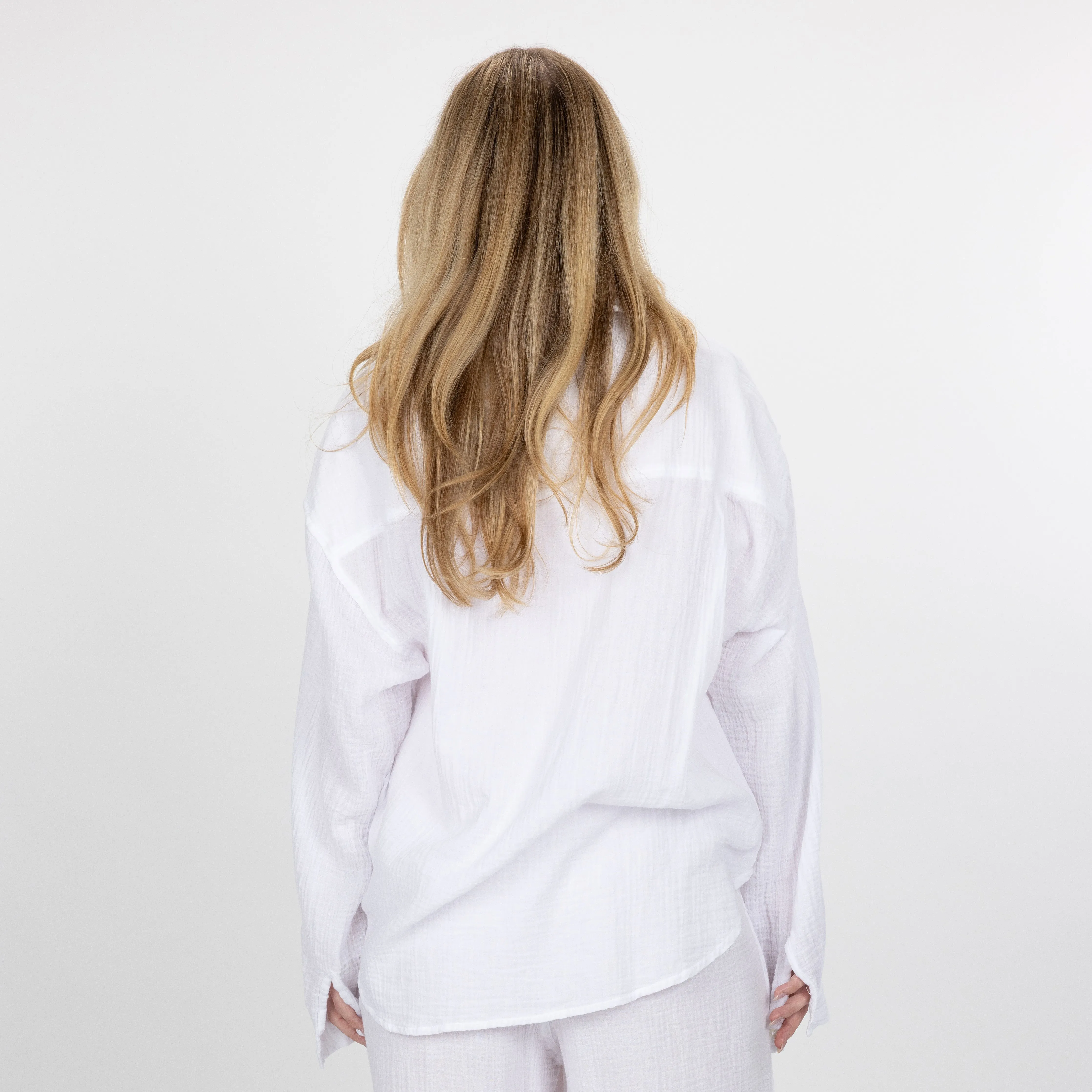 Womens Cotton Double Gauze Shirt - White