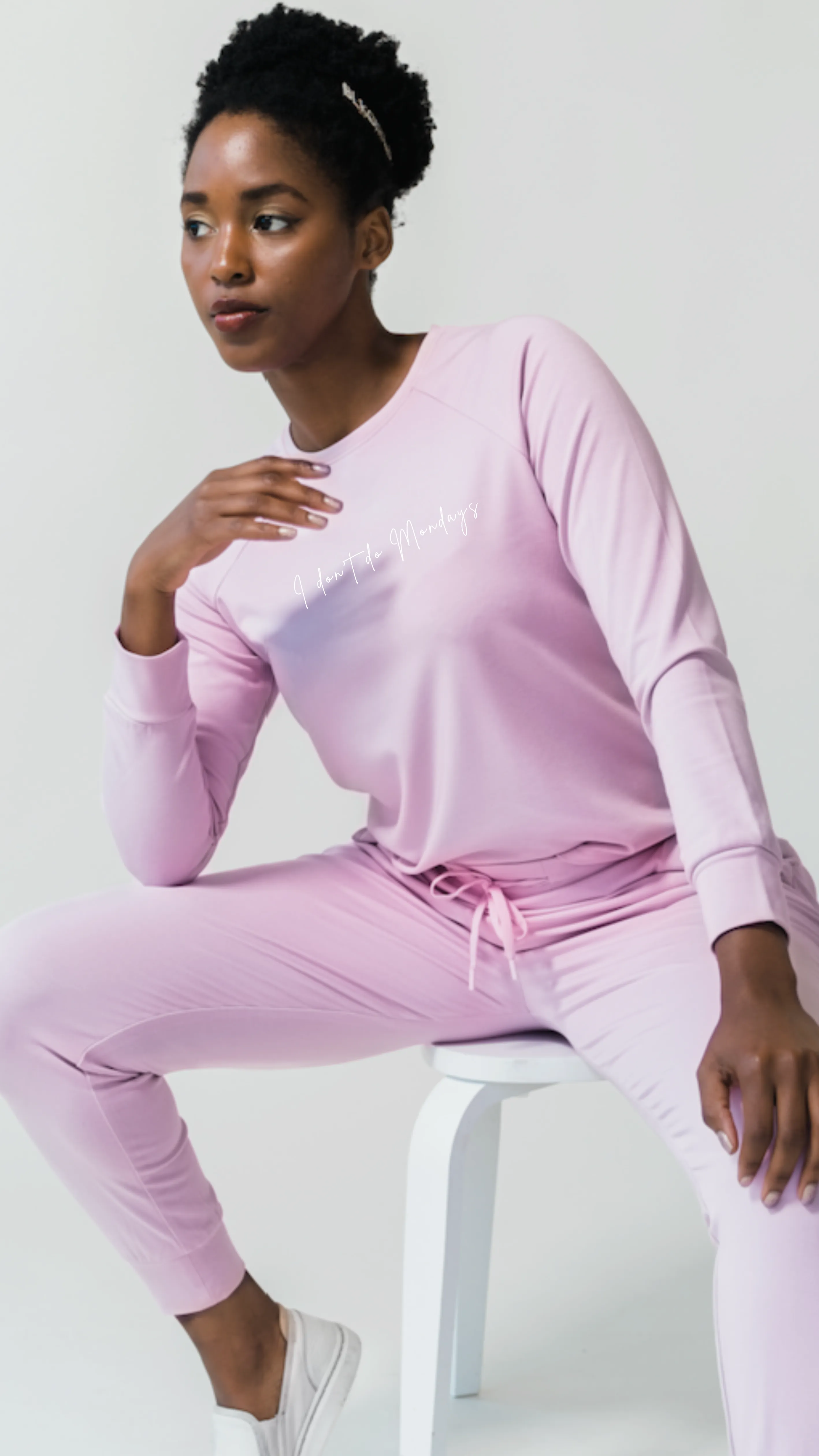 Women's Plain Bamboo Jogger & Pullover Set - Deep Sea