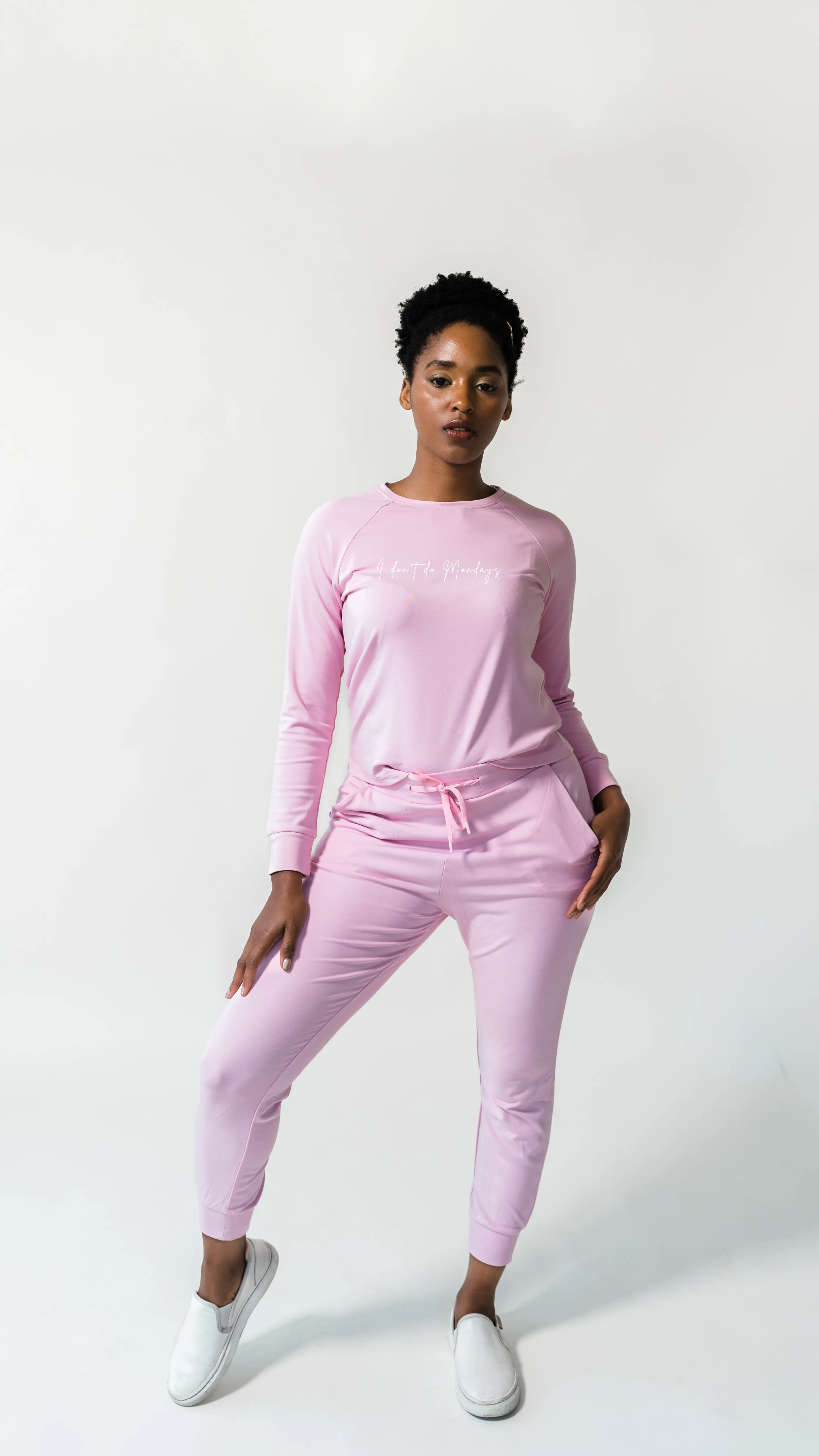 Women's Plain Bamboo Jogger & Pullover Set - Deep Sea