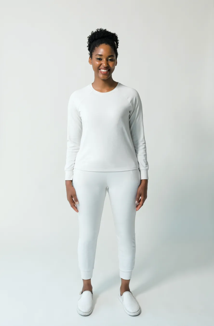 Women's Plain Bamboo Jogger & Pullover Set - Deep Sea