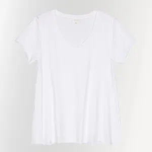 Womens V-neck Raw Edge Tee - Bright White
