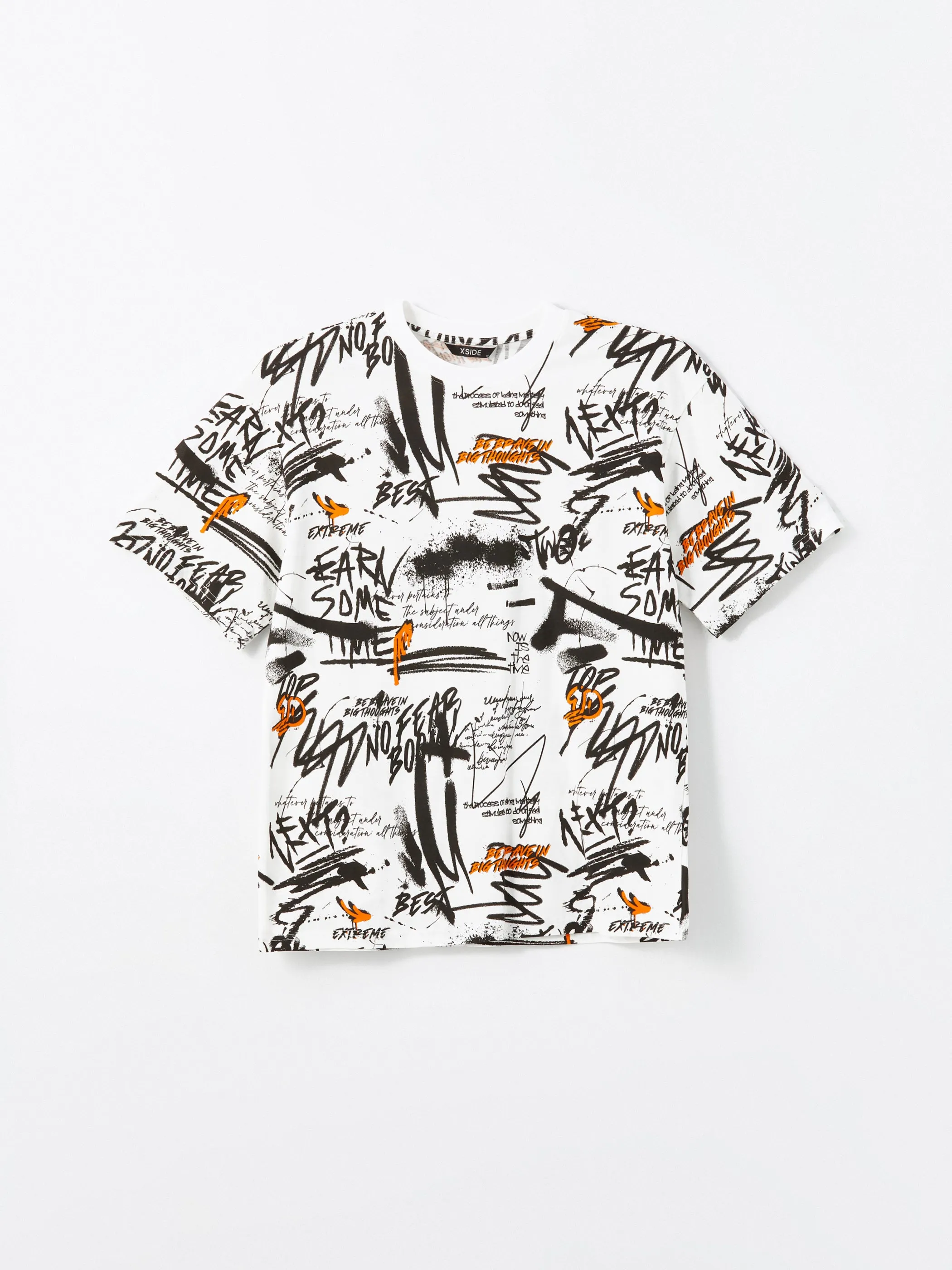 Xside- Crew Neck Short Sleeve Printed Combed Cotton Men T-Shirt