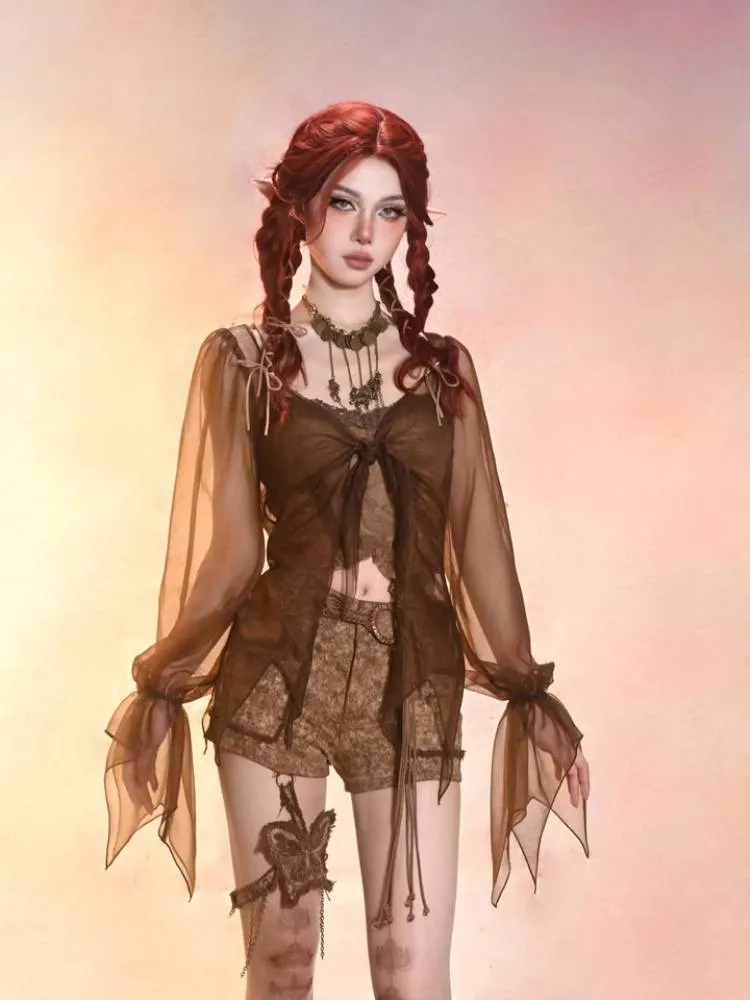 y2k hot girl thin cardigan
