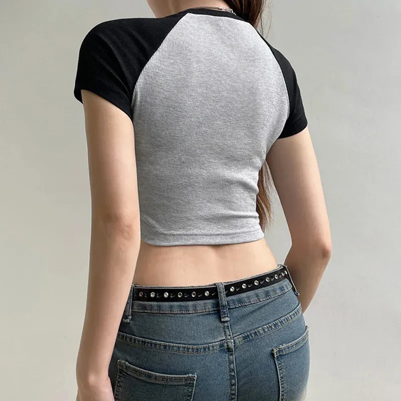 Y2K Star Printed Crop Top