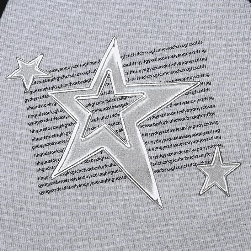 Y2K Star Printed Crop Top