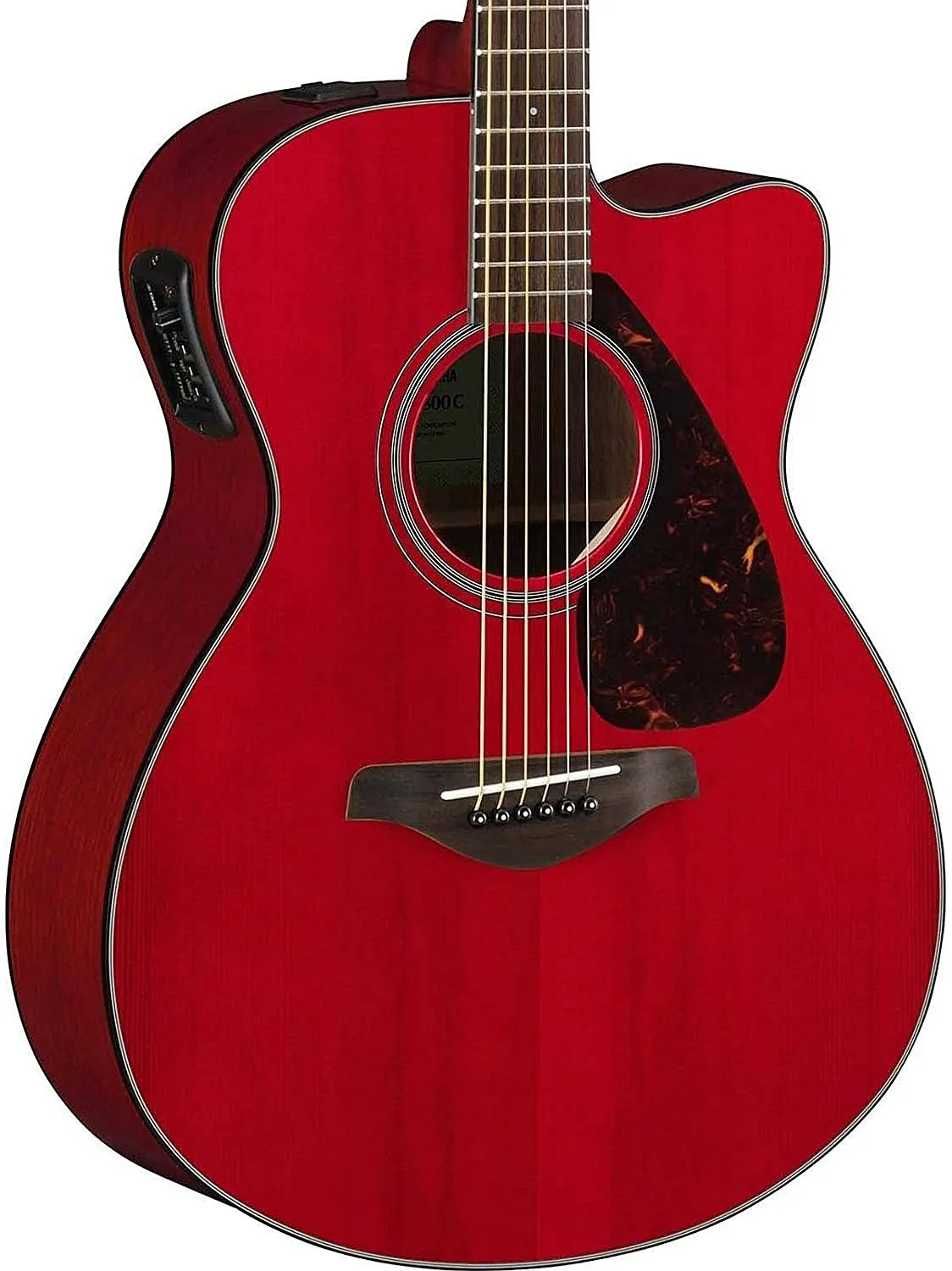Yamaha FSX800C RR Concert Cutaway 6-String RH Acoustic Electric Guitar-Ruby Red