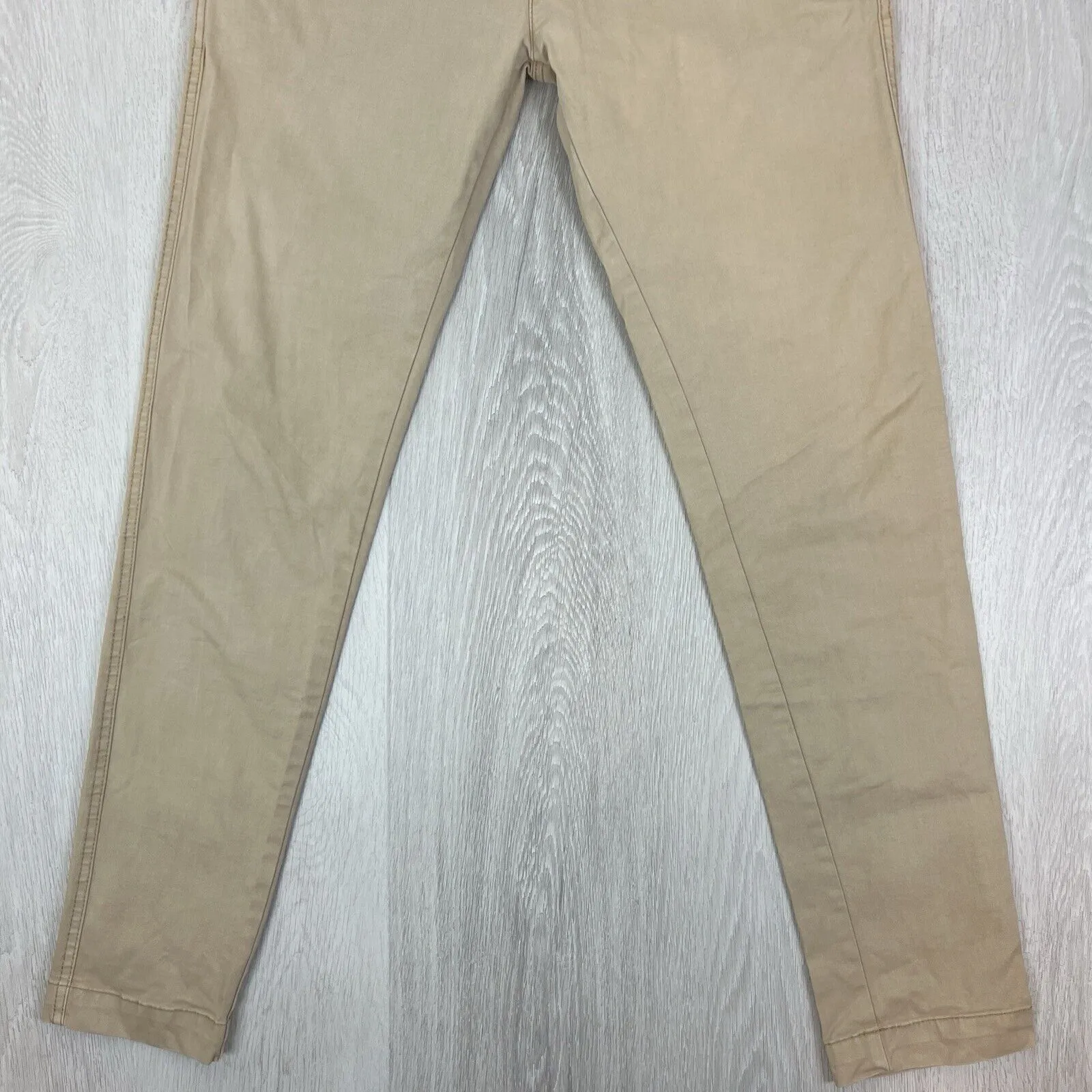 Zara Man Mens Beige Slim Chinos Size 31 'Break' Premium Wash Pants