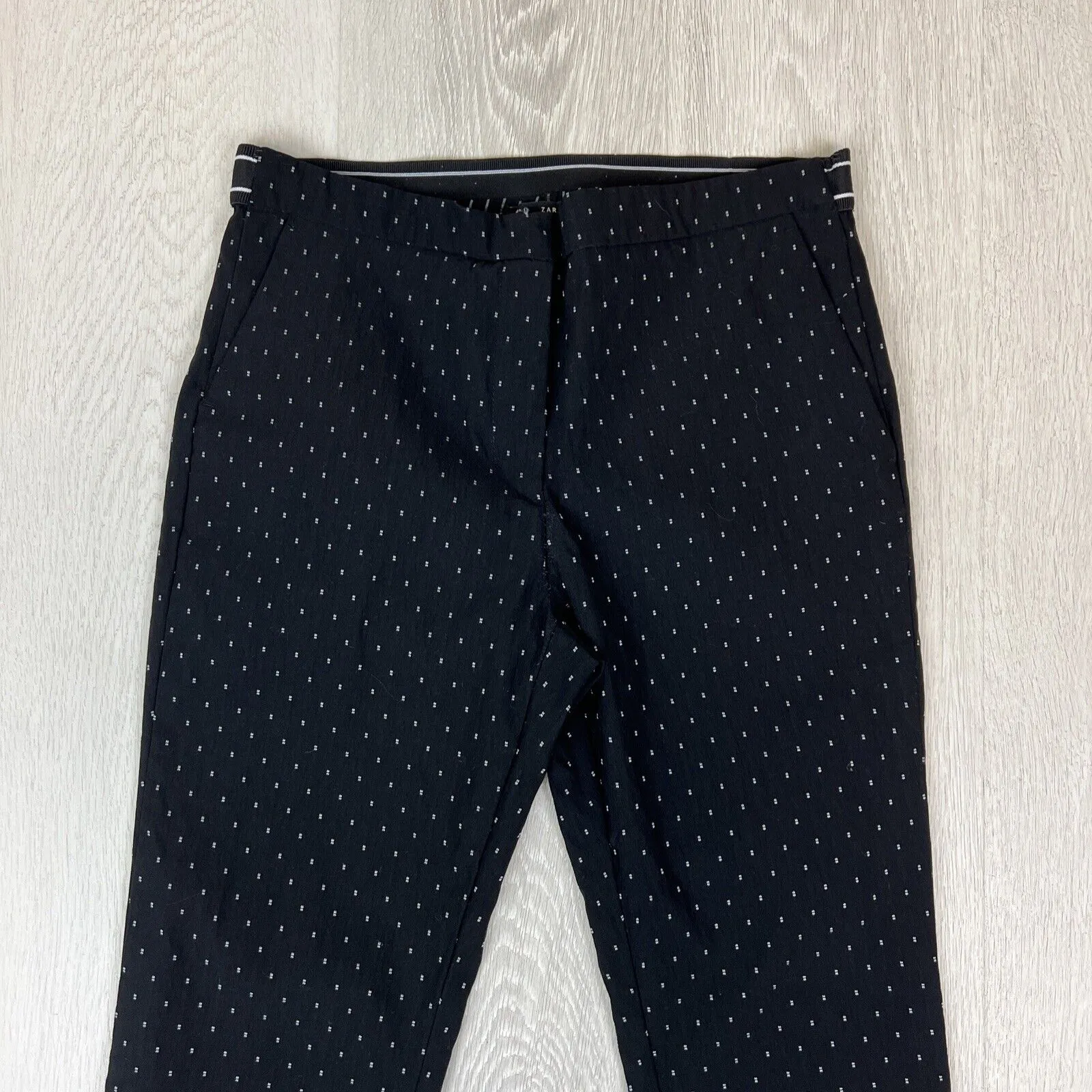 Zara Womens Black Cropped Dress Pants Size Large